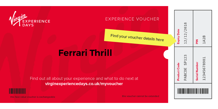 VIRGIN EXPERIENCE VOUCHER